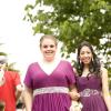 Rachel | custom magenta silk knit grad dress