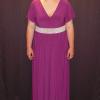 Rachel | custom magenta silk knit grad dress