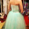 Christine | custom teal jacquard & tulle grad dress